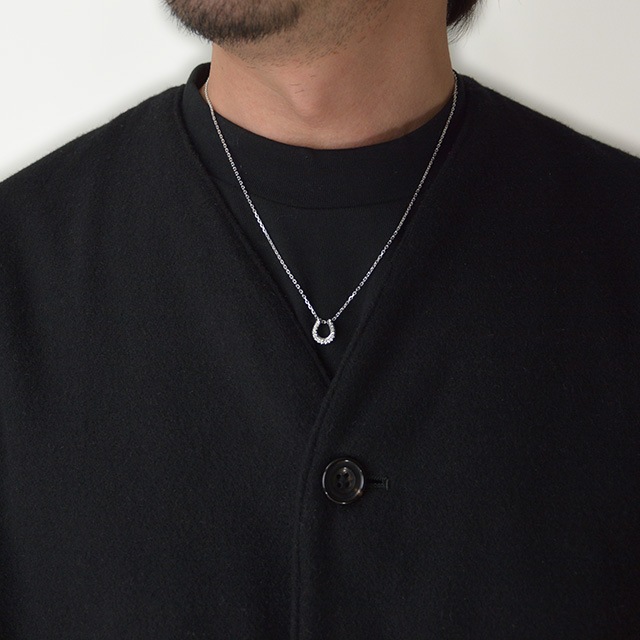 ����ѥ������֥����� Ridge Horseshoe Necklace - Silver w/CZ
