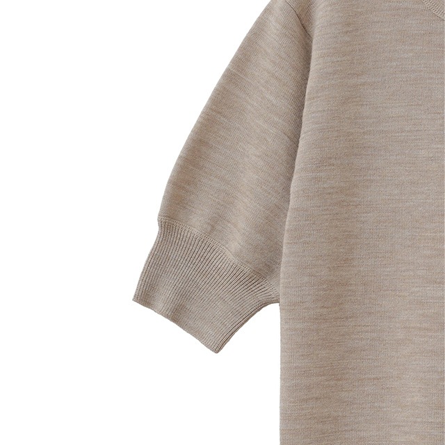 CLANE / ����� BACK OPEN HALF SLEEVE COMPACT KNIT TOPS