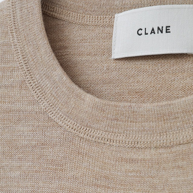 CLANE / ����� BACK OPEN HALF SLEEVE COMPACT KNIT TOPS