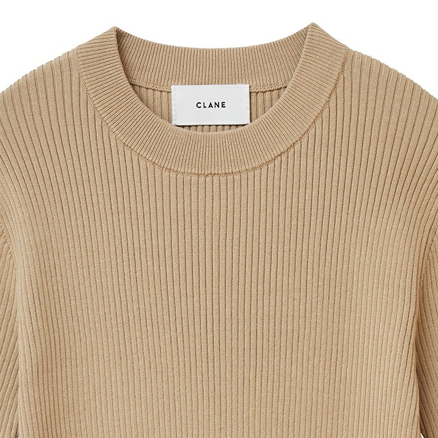 CLANE / ����� H/N HALF SLEEVE RIB KNIT TOPS