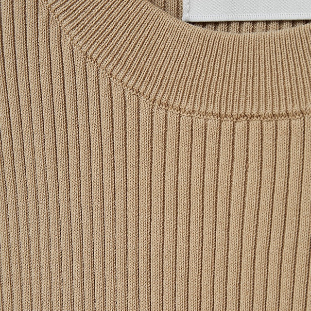 CLANE / ����� H/N HALF SLEEVE RIB KNIT TOPS