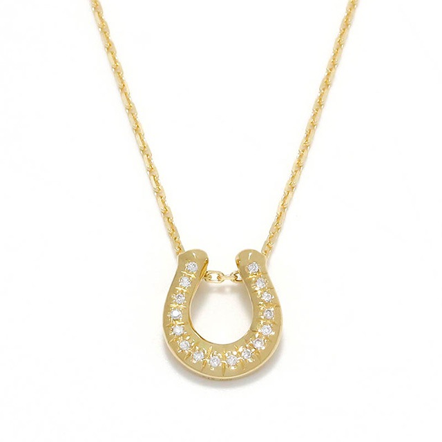 ����ѥ������֥����� Ridge Horseshoe Necklace K18YG w/Diamond