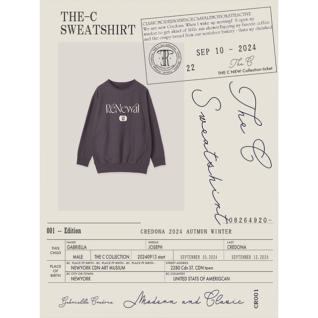 CREDONA / ����ɥ� ��THE C�� POINT SWEATSHIRTS