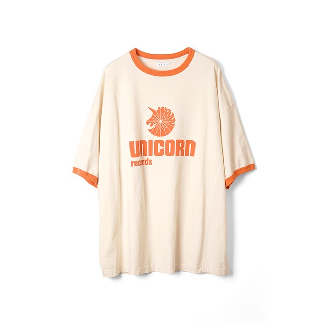 Name. / 40/2 COTTON PRINT TEE "UNICORN RECORD"