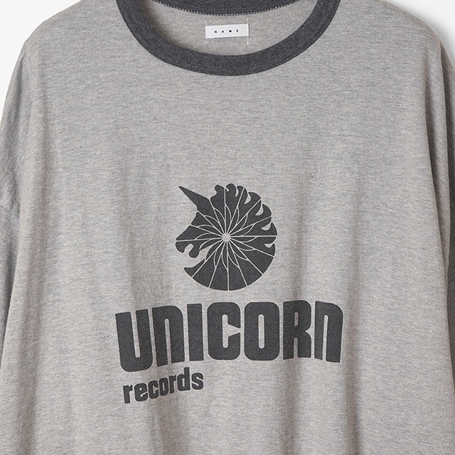 Name. / 40/2 COTTON PRINT TEE "UNICORN RECORD"