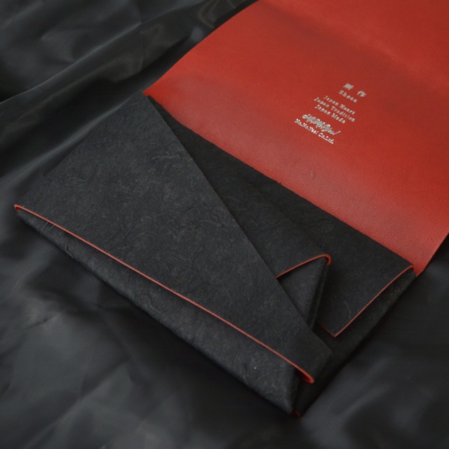 所作 shosa 黒和紙×レッド レザー ロング ウォレット｜アーストライブ