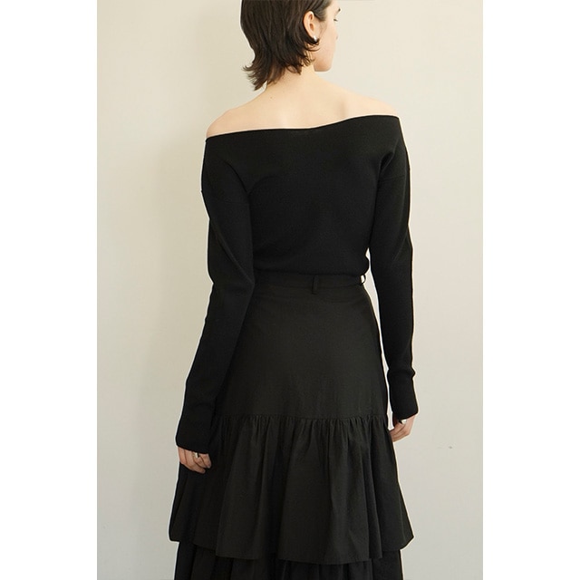 CLANE 2WAY FRILL V NECK KNIT TOPS