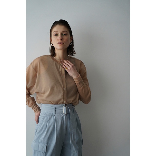 CLANE / ����� W FACE CENTER LINE SHEER CARDIGAN