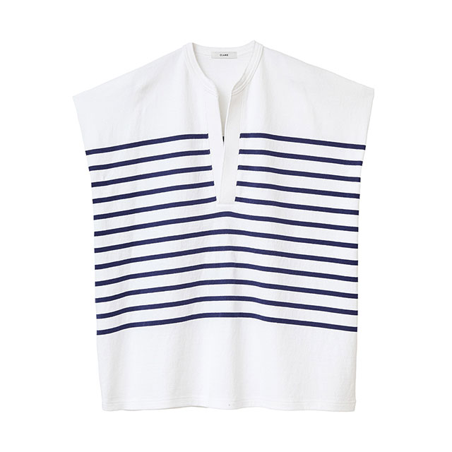 CLANE (クラネ) ★★ ② 14105-1362 ワイド ヘンリー ネック ノースリーブ トップス レディース ネイビー 1 CLANE - ワイド ヘンリー ネック ノースリーブ トップス - WIDE HENLEY