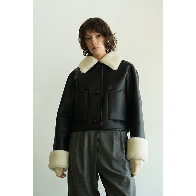 CLANE / ����� VEGAN LEATHER BOA SHORT JACKET