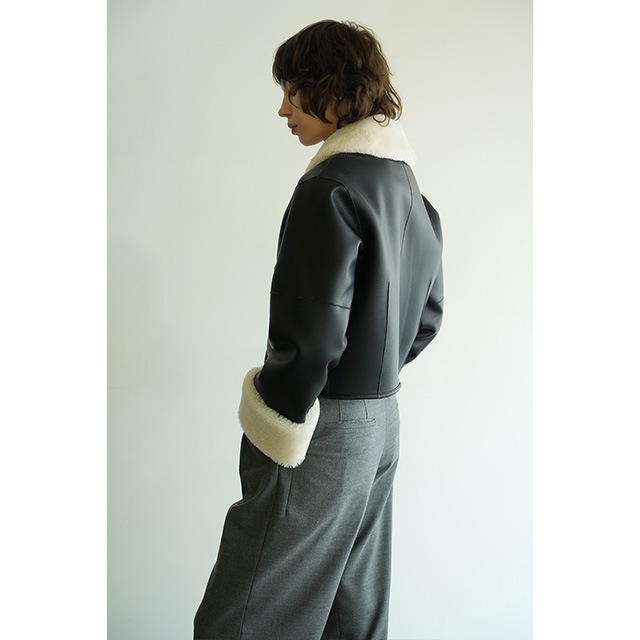 CLANE / ����� VEGAN LEATHER BOA SHORT JACKET
