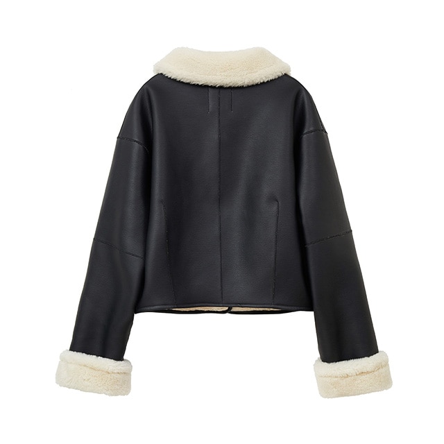 CLANE / ����� VEGAN LEATHER BOA SHORT JACKET