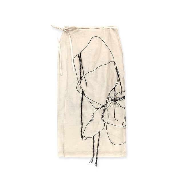 CREDONA / ɥ SKETCH EMBROIDERY MESH SKIRT