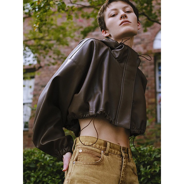 NOUNLESS / �ʥ���쥹 FAKE LEATHER SHORT ANORAK
