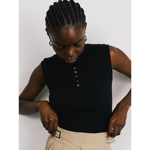 CREDONA / ɥ SLEEVE LESS SLEEPING HENLY SHIRT