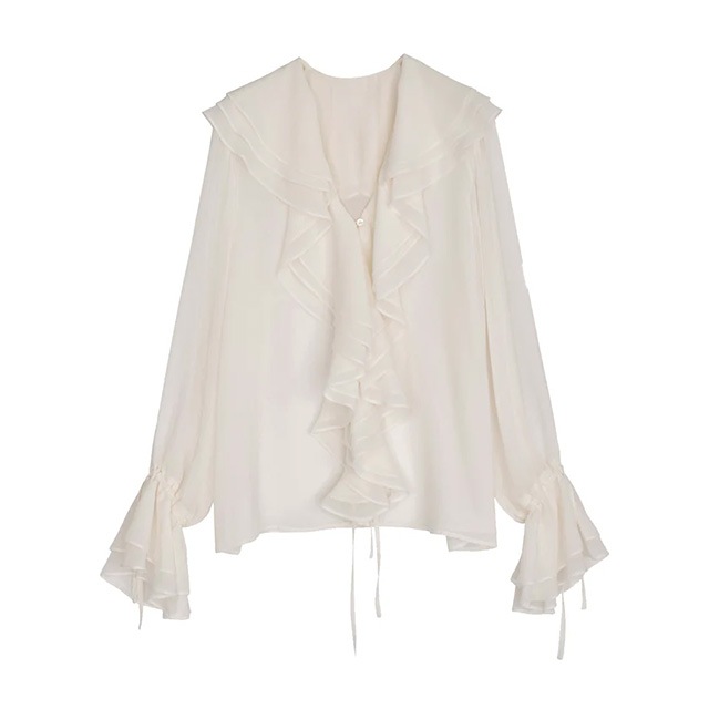 NOUNLESS / �ʥ���쥹 AIRY RUFFLE OVER BLOUSE