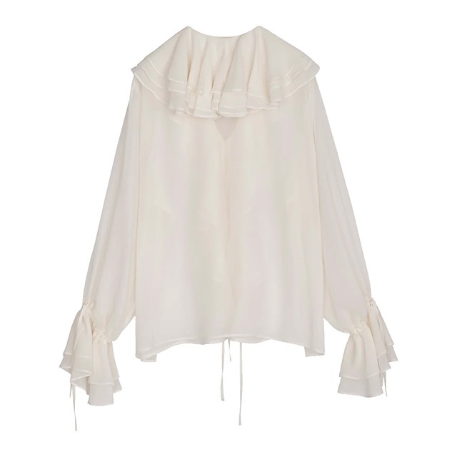 NOUNLESS / �ʥ���쥹 AIRY RUFFLE OVER BLOUSE