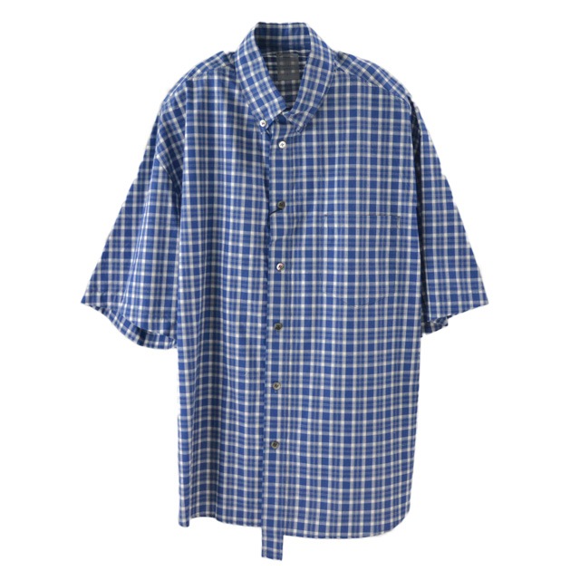 NAME. �͡���  COTTON PLAID B.D. COLLAR HALF SLEEVE SHIRT