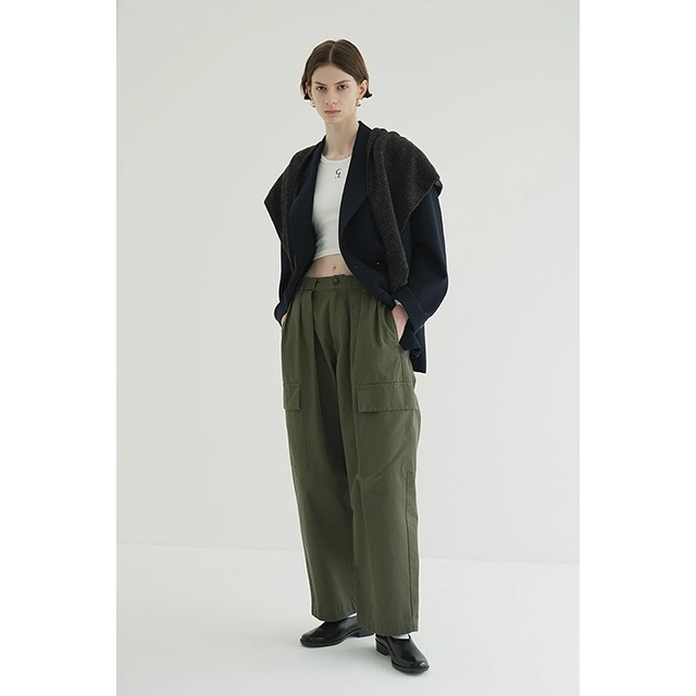 CLANE / ����� WIDE TUCK WORK PANTS