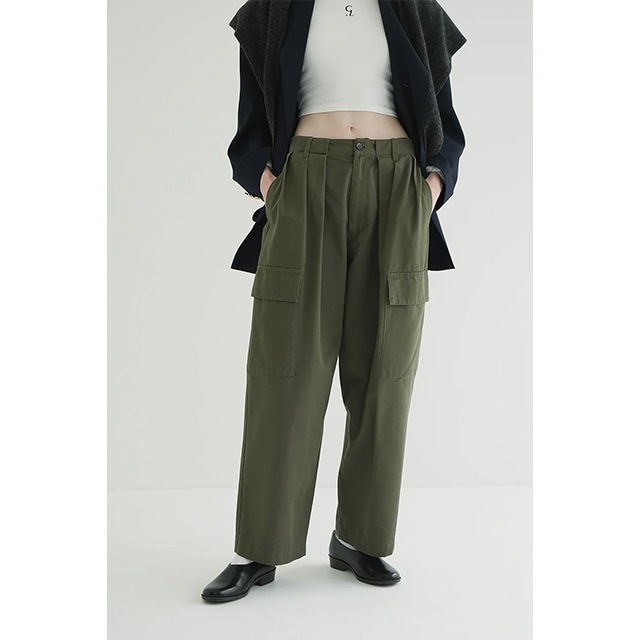 CLANE / ����� WIDE TUCK WORK PANTS