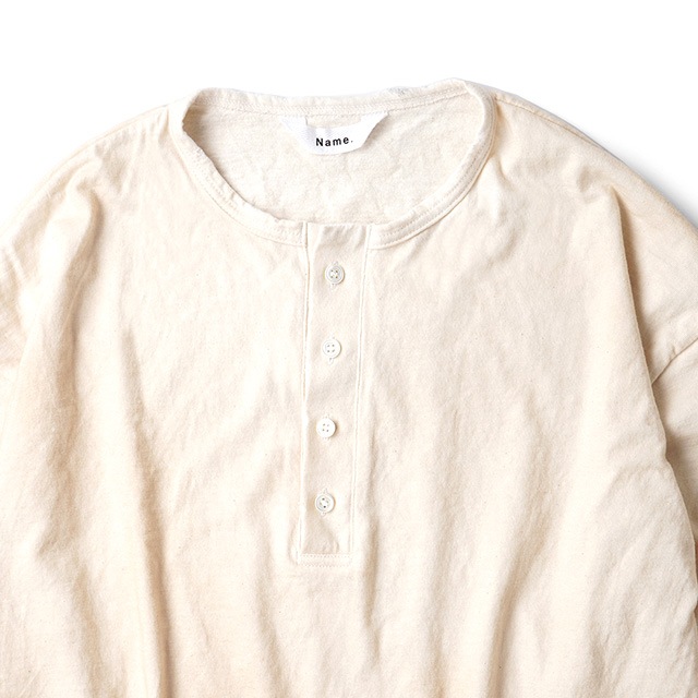 Name. / VINTAGE WASH HENLEY NECK L/S TEE