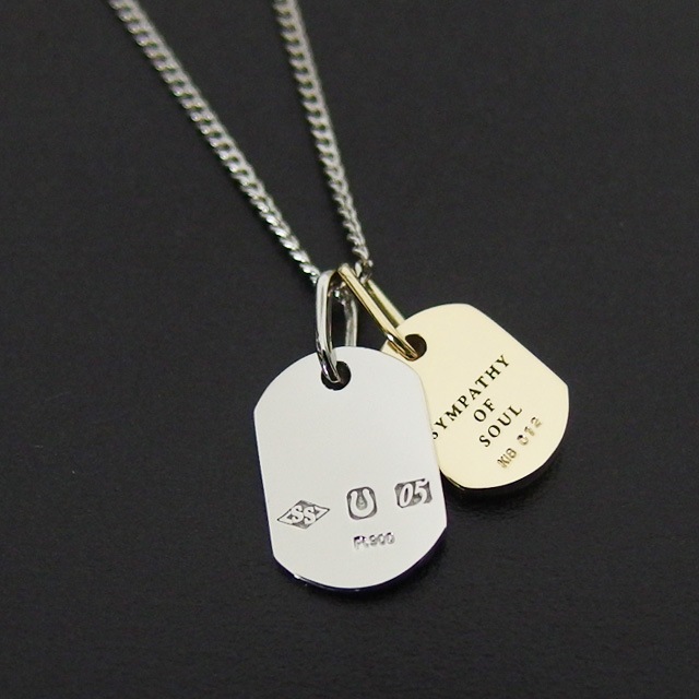 ����ѥ������֥����� 2018 Christmas Model Small Dog Tag Necklace - K18Yellow Gold �� Pt900 w/Diamond