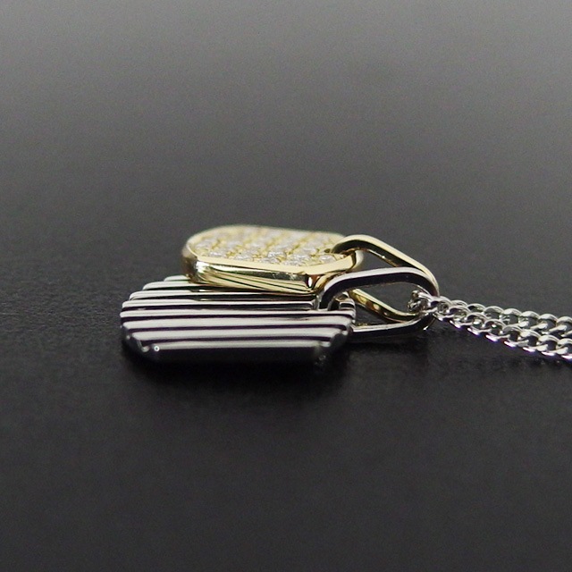 ����ѥ������֥����� 2018 Christmas Model Small Dog Tag Necklace - K18Yellow Gold �� Pt900 w/Diamond