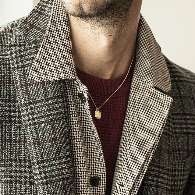 ����ѥ������֥����� 2018 Christmas Model Small Dog Tag Necklace - K18Yellow Gold �� Pt900 w/Diamond