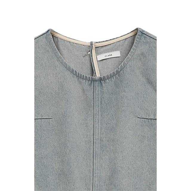 【正規品】CLANE BACK OPEN DENIM ALL IN ONE クラネ CLANE BACK OPEN DENIM ALL IN ONE （LIGHTBLUE