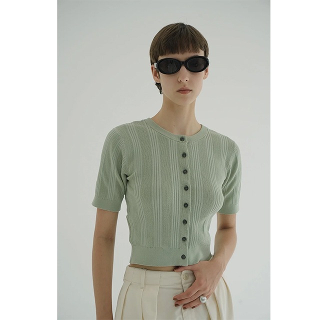 CLANE / ����� W FACE RIB KNIT CARDIGA