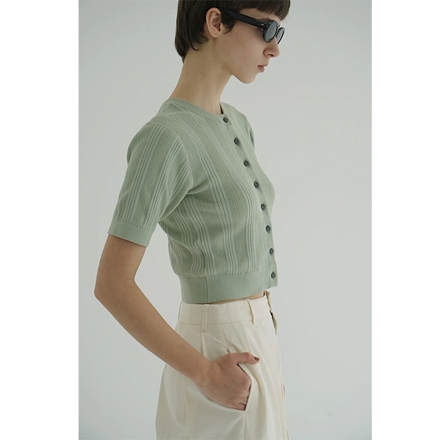 CLANE / ����� W FACE RIB KNIT CARDIGA