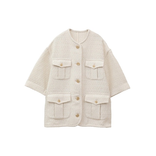 CLANE / ����� HALF SLEEVE TWEED JACKET