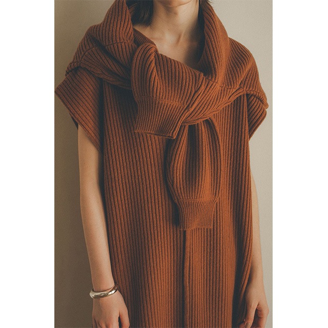 CLANE / ����� BOAT NECK SHORT KNIT TOPS