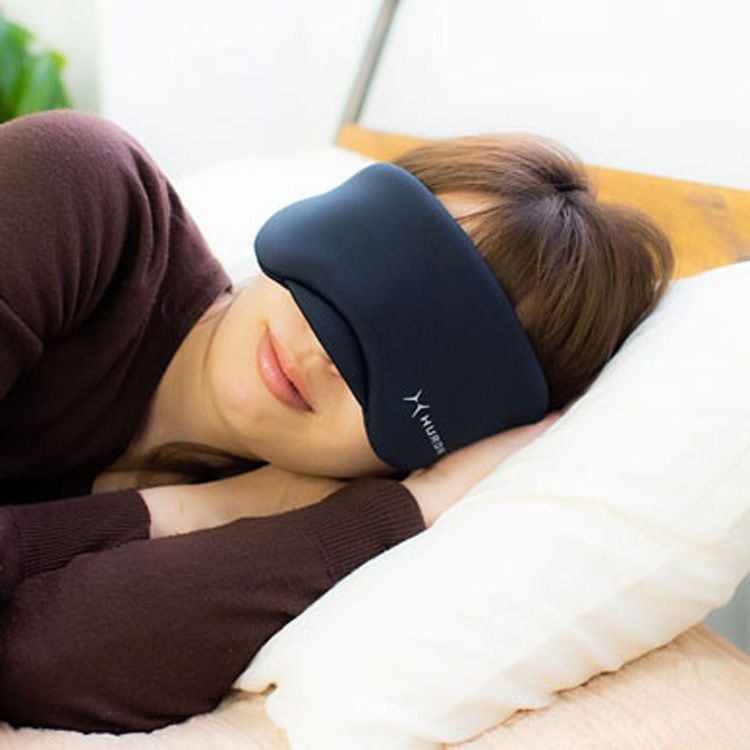 HURON アイマスク リカバリー 睡眠 安眠グッズ 遮光 天然鉱石配合 快眠 仮眠 フリーサイズ メンズ レディース ヒューロン
