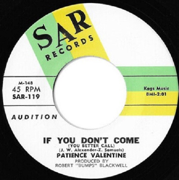 Patience Valentine / If You Don��t Come / I Miss You So?