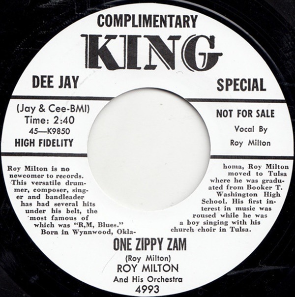Roy Milton / One Zippy Zam/ You��Re Gonna Suffer Baby