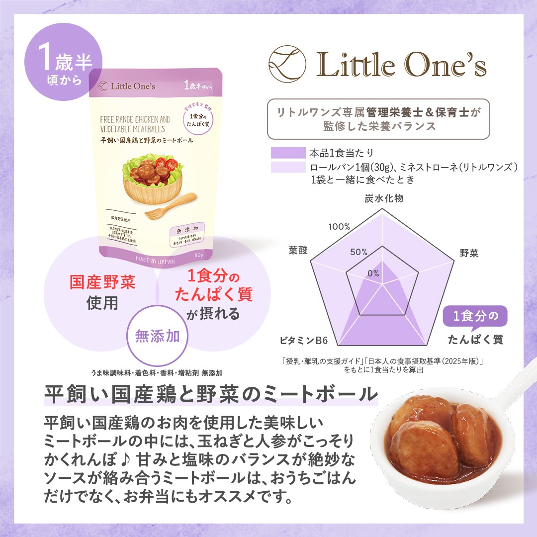 平飼い国産鶏と野菜のミートボール(1歳半頃から)
