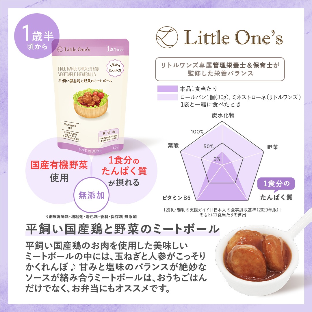 平飼い国産鶏と野菜のミートボール(1歳半頃から)