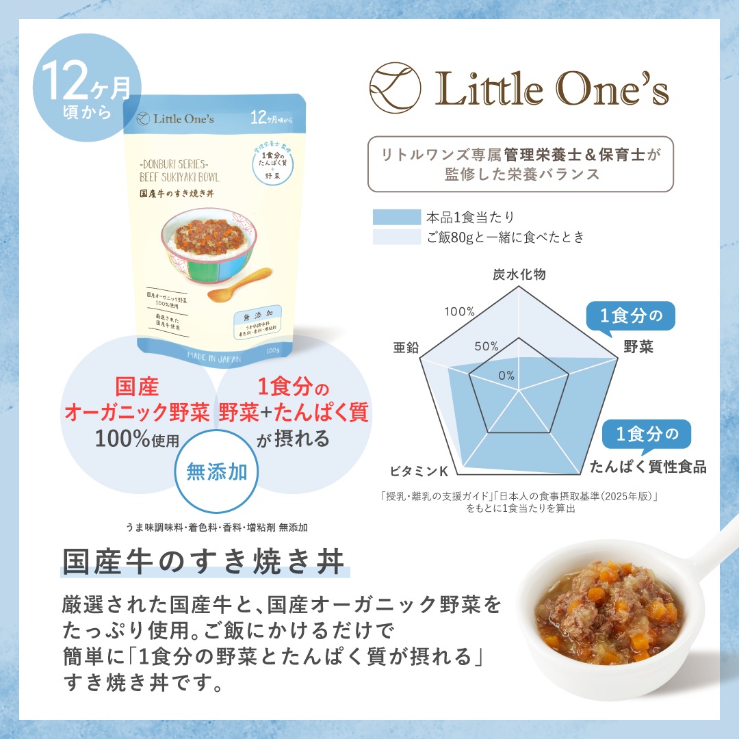 国産牛のすき焼き丼(12ヶ月頃から)