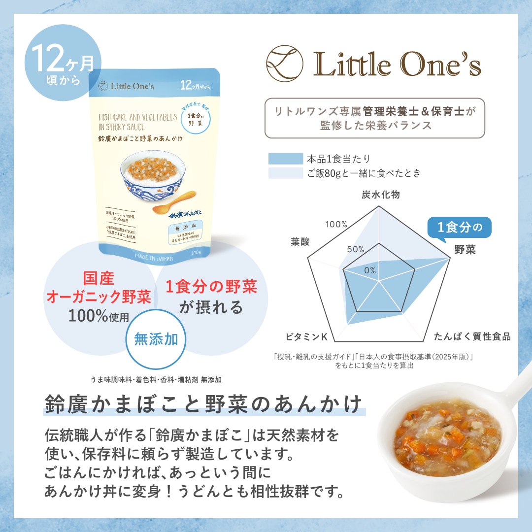 鈴廣かまぼこと野菜のあんかけ(12ヶ月頃から)