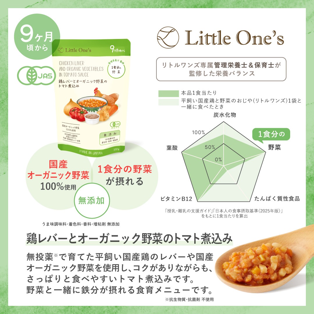 鶏レバーとオーガニック野菜のトマト煮込み(9ヶ月頃から)
