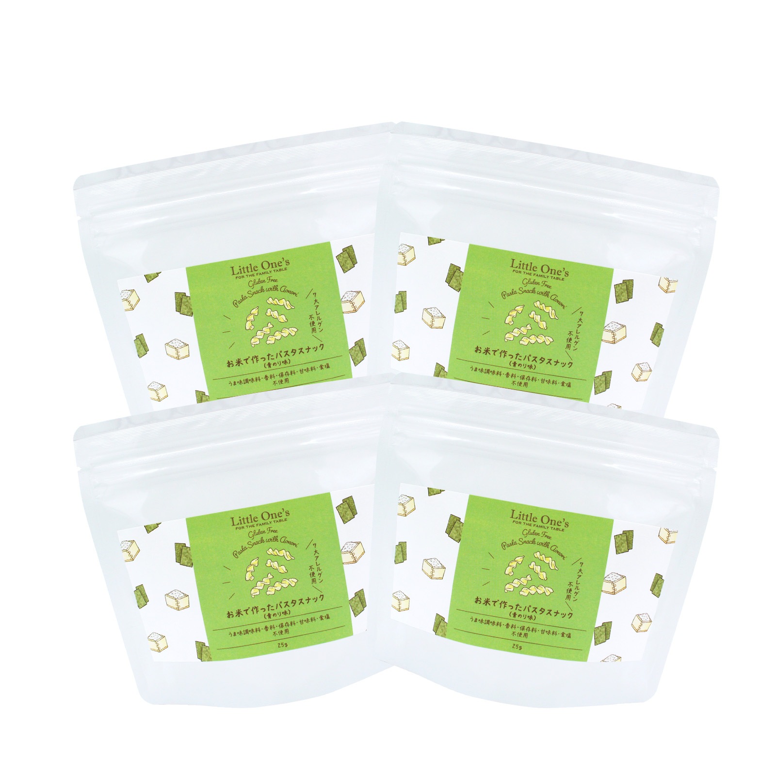 【まとめ割4個】お米で作ったパスタスナック(青のり味)