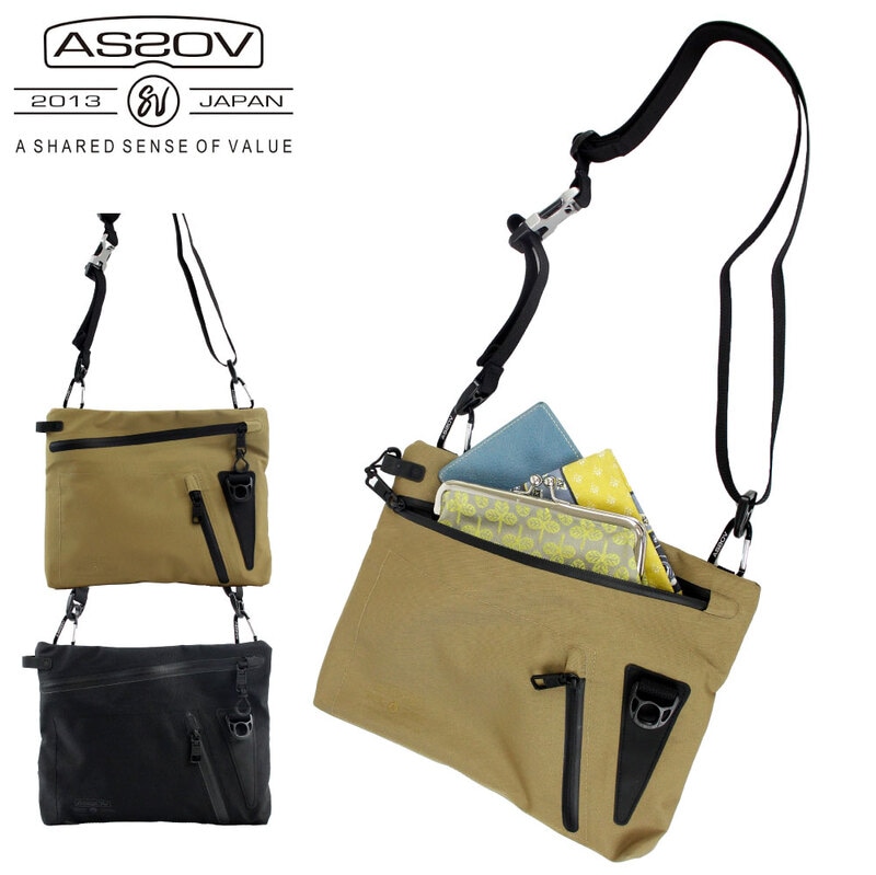 サコッシュ レディース メンズ ブランド アッソブ サコッシュバッグ 防水 軽量 丈夫 シンプル アウトドア インバッグ フェス キャンプ 2WAY AS2OV