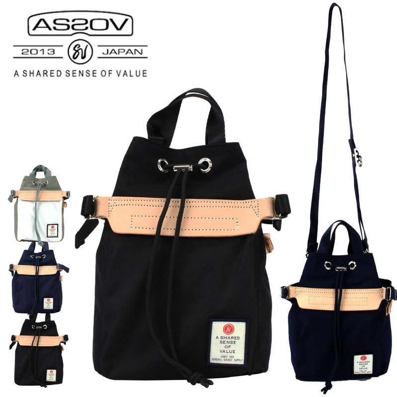 SALE 30% OFF アッソブ as2ov アッソブ バッグ ミニショルダーバッグ 斜めがけ メンズ ナイロン 本革 牛革 HIGHDENSITY DRAW STRING BAG assov 152315 ブランド公式商品