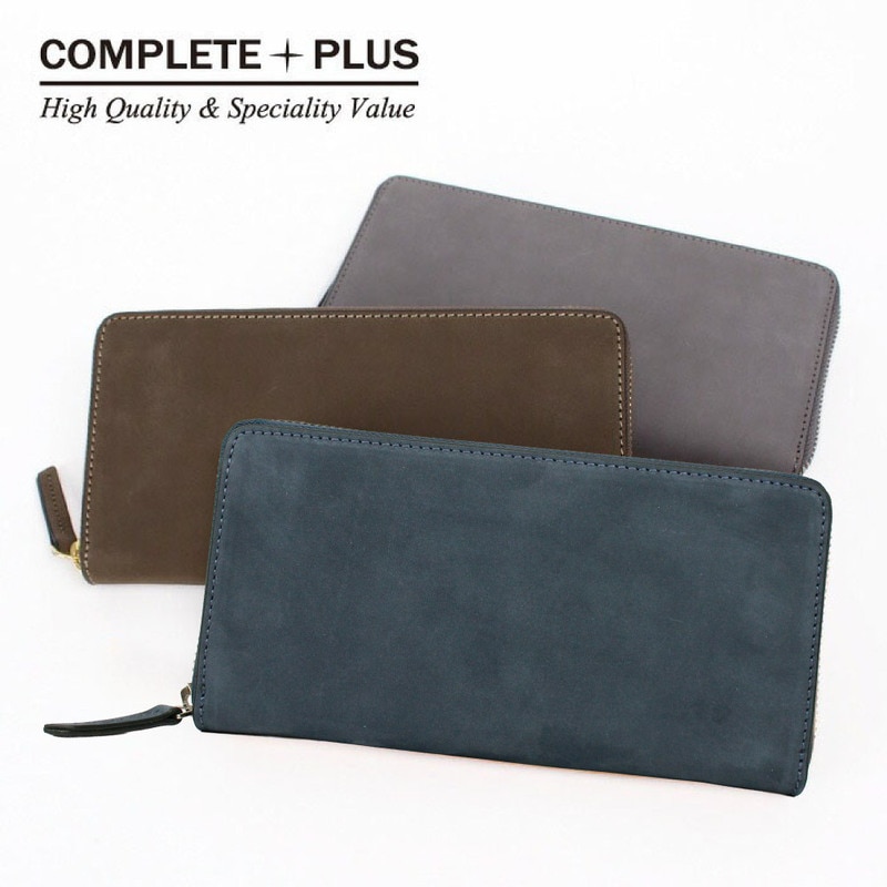 COMPLETE PLUS コンプリートプラス メンズ ラウンドファスナー長財布 牛革 本革 ヌバックレザー 952-cp-9bg101