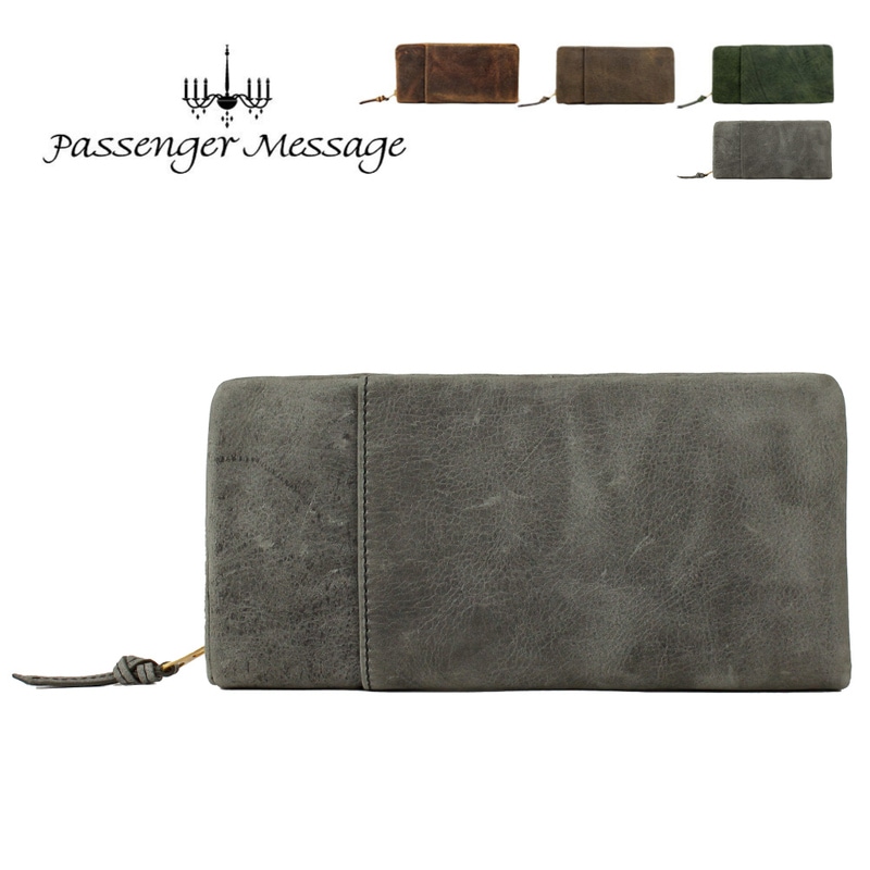Passenger Message パッセンジャーメッセージ 財布 メンズ 長財布 ブランド 本革 ラウンドファスナー メンズ ブラック ブラウン クーズー