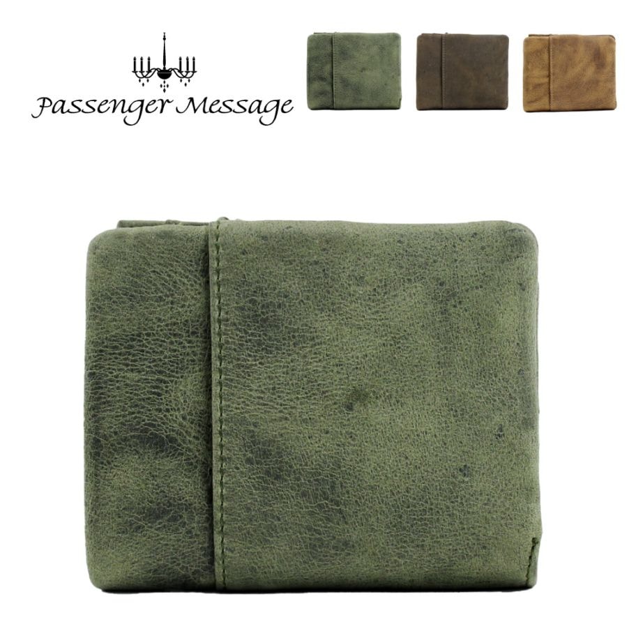 Passenger Message 折り財布 二つ折り 二つ折 財布 メンズ ブランド おしゃれ シンプル 本革 革 レザー 上品 クーズー