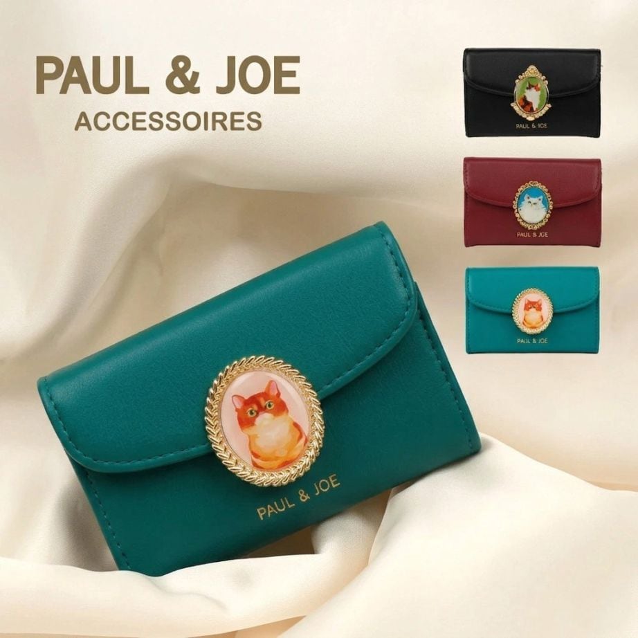 PAUL & JOE ACCESSOIRES ポール&ジョー 名称入れ レディース ブローチ 猫 キャットブローチ ブランド 革 合皮 pja-w1174