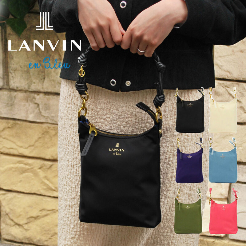 【新品】ランバンオンブルー✨ロシェ モバイルポシェット ミント スマホショルダー ランバンオンブルー LANVIN en Bleu スマホショルダー