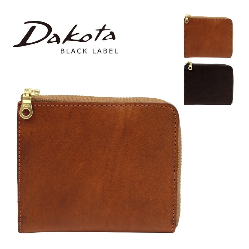 Dakota BLACK LABEL ダコタ ブラックレーベル ヒルツ L字ファスナー コンパクト財布 レザー メンズ レディース シンプル 牛革 ブラウン チョコ 茶色 ダークブラウン 001-0620081